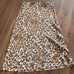 Babaton Slip Skirt Leopard Print - size 12